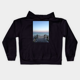 Blue Ocean Waves Sunset Kids Hoodie